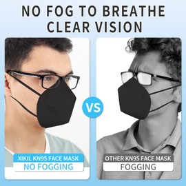 XIKII KN95 Masks for Adults 50PCS 5 Layer Mascarillas Filter Efficiency≥98% Breathable Elastic Ear Loops & Adjust Nose Clip Kn95 Face Mask for Travel Healthcare/Essential Workers