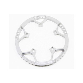 MicrOHERO Ultralight 135g Aluminum 7075 T6 CNC 58T Single Speed 58T Chainring with Integrated Guard (Silver)