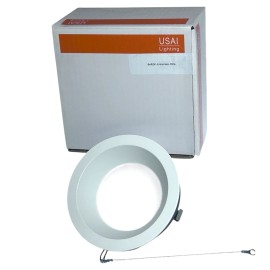 USAI Lighting B4RDF-S-WH-TRM 4.5" Round Downlight Flange Trim Clear Solite Glass