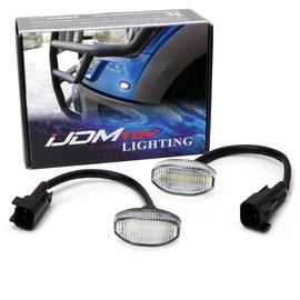 iJDMTOY Clear Lens White Full LED Front Fender Flare Side Marker Light Kit Compatible with 2010-14 Ford Raptor, Powered by 12-SMD LED, Replace OEM Sidemarker Lamps