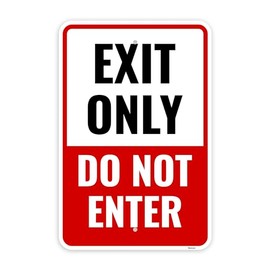 1PC Exit Only Do Not Enter Sign, 18 x 12 Inches - Aluminum
