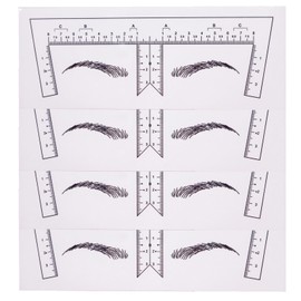 Eyebrow Ruler Stencils-Disposable Ruler Stickers Brow Measuring Shaper Tool Microblading Mapping Sticky Kit Pmu Supplies Stencil Shape Guide 50Pcs Transparent for Makeup (Type3, 8.57x3.15IN)