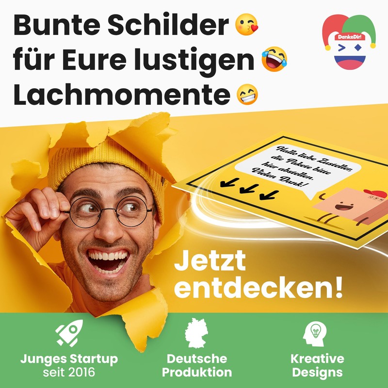 DankeDir! Pakete bitte hier abstellen – Sign 30 x 20