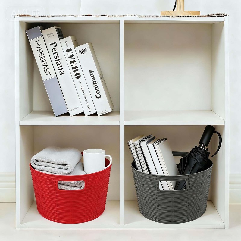MiraFure 12-Pack Plastic Storage Baskets, Stackable & Nestable Organizer Bins