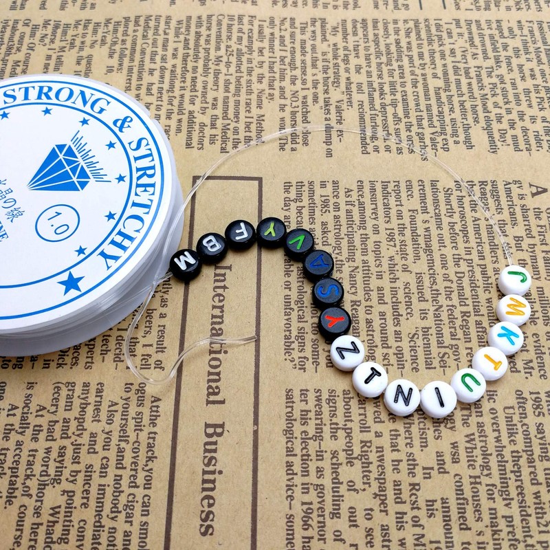 Amaney 1mm Elastic String, Stretchy Bracelet String Crystal String Bead