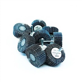 Benchmark Abrasives 2" X 1" Zirconia Flap Wheel with 1/4" Shank Mounted, Perfect for Woodworking Grinding Polishing Rust Paint Removal (10 Pack) - 80 Grit