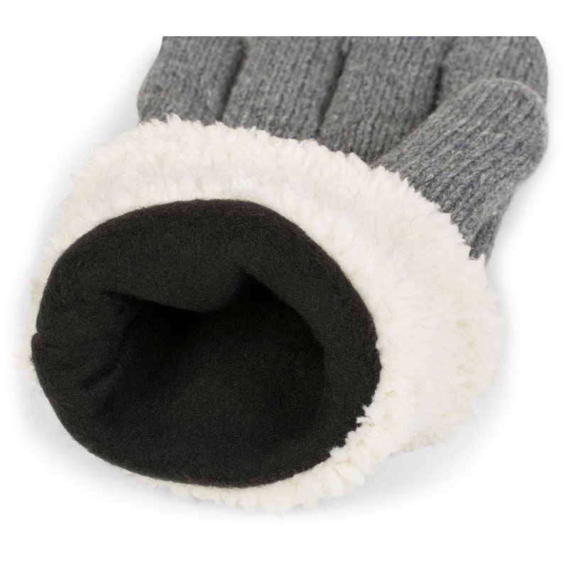styleBREAKER Warm gloves with rhinestones and fleece, winter knitted gloves,