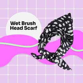 Wet Brush Head Scarf - Black & White - Headwrap with IntelliFabric is Gentle On The Hair While Staying In Place, Large Size Allows for Versatile Styling - Lightweight Head Covering for Women