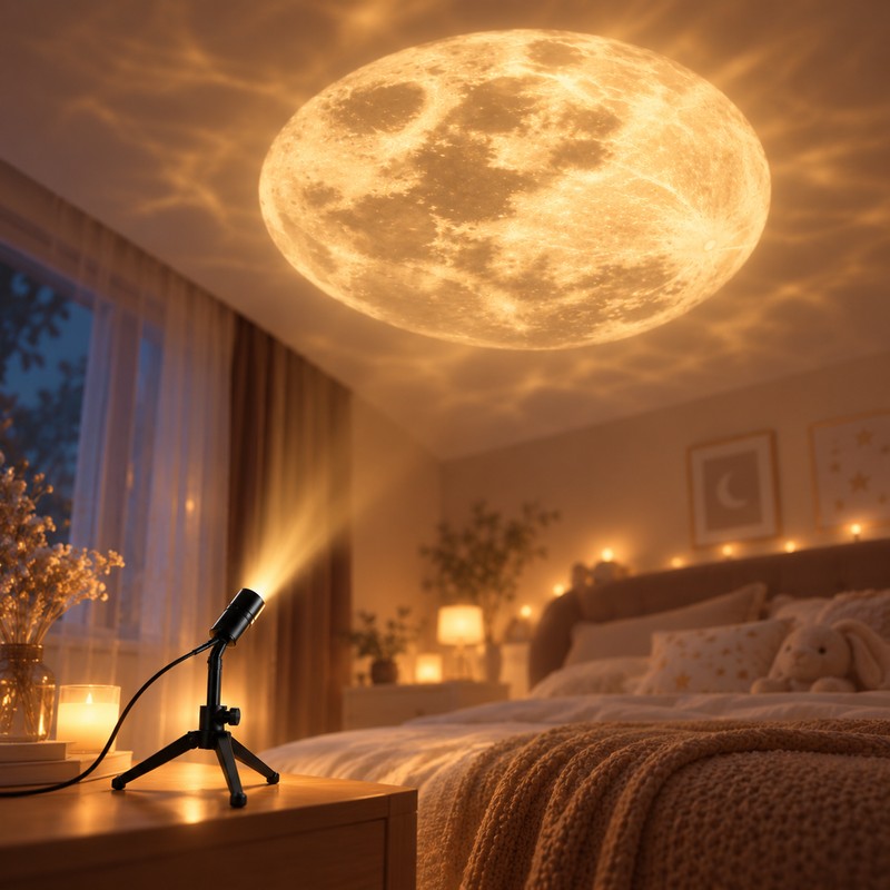 Galaxy Projector Kids Night Light for Bedroom – Moon &