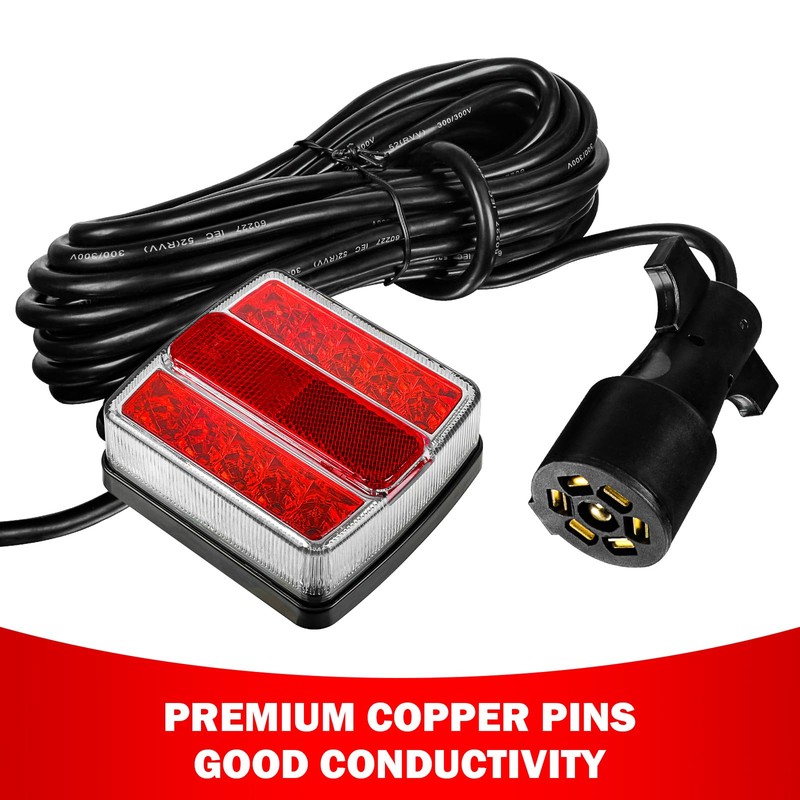 WUSHIXAN Magnetic Trailer Light Kit for Towing, 24ft Cable With