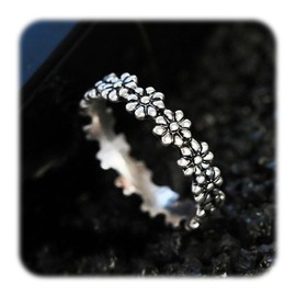 Vintage Small Daisy Silver Ring, Sunflower Ring Tiny Dainty Flower Ring 925 Silver Ring for Women Delicate Everyday Ring Best Ideal Gift, Copper, Silver, No Gemstone