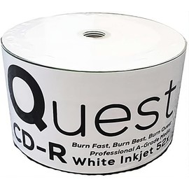 600 x Box of Quest CD-R 52x Speed 700MB 80 Minute Full Face White Inkjet Printable Blank Discs 18360 – x12 50 Packs Shrink