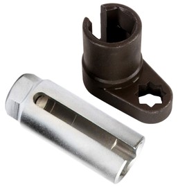 Copeflap O2 Sensor Socket, 0.9 inches (22 mm), O2 Sensor Socket, Tool, Socket Wrench, O2 Sensor Tool, Silver x Black, 2-piece Set