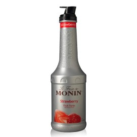 Monin Strawberry Fruit Pure 33.81 Fl Oz All Natural Syrup for Cocktails Teas