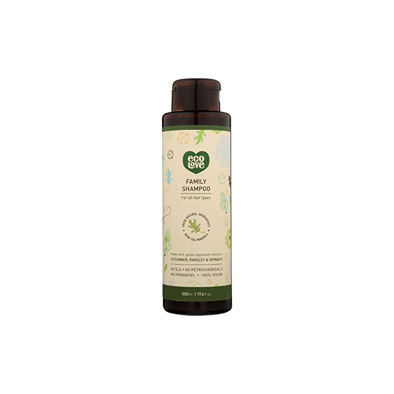 Ecolove Made With Green Vegetable Extract Family Shampoo, No SLS,