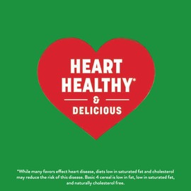 Basic 4 Heart Healthy Cereal, Fruit and Nut Fiber Cereal with Whole Grain, 19.8 oz (Pack of 6)