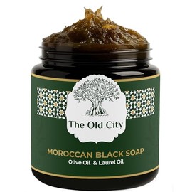 Moroccan Black Beldi Soap – Olive Oil & Laurel – Traditional Hammam Cleanser – Detoxifying & Moisturising – Vegan, Natural, Whole Body Use (250 ml, Laurel)
