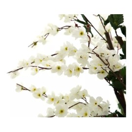 Starhaus Planta Artificial Repleta En Flores Blancas 120cm Con Maceta