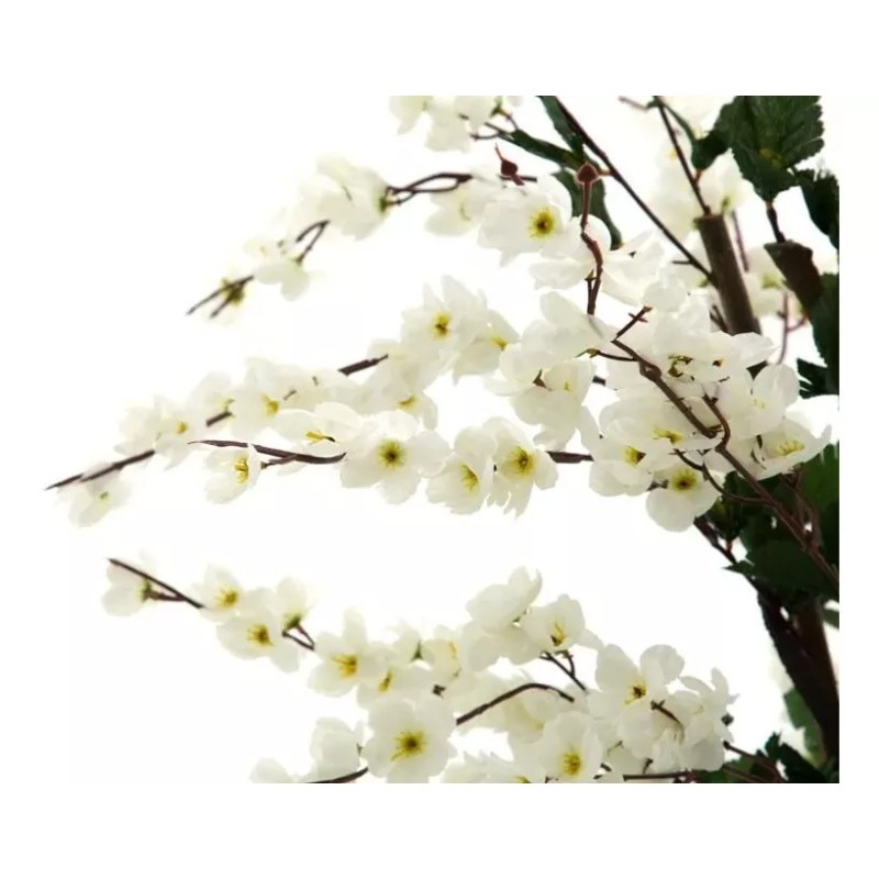 Starhaus Planta Artificial Repleta En Flores Blancas 120cm Con Maceta