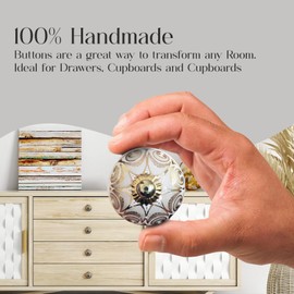 ALV Dresser Knobs for Cabinets and Drawers Door Knobs Assorted Ceramic Pull Handle for Kitchen Cupboard Wardrobe Decorative Furniture Hardware Furniture Knobs for Bedroom (Grey Gold, Pack of 12)