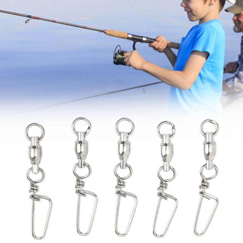 50Pcs High Strength Fishing Snap Swivels Stainless Steel B Type