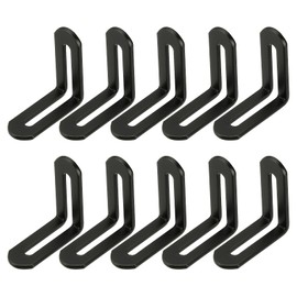 PATIKIL 1-7/8" Adjustable L-Shape Corner Brace with Slot, 10 Pcs Slidable Slotted Joint Right Angle Bracket Metal Corner Connector Bracket for Wood Chair Furniture, Black