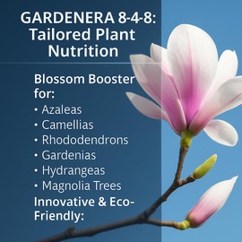 Gardenera 8-4-8 Professional Fertilizer for Azaleas, Camellias, Hydrangeas, Blueberries, Gardenias, Magnolia Trees, Evergreens and Rhododendrons - Ideal Iron-Rich Plant Food - 10 QUARTS