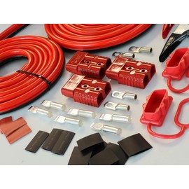 PolePalUSA 32ft DIY Winch Jump Booster Permanent (or Non perm) Quick Connect Trailer 1ga - Red