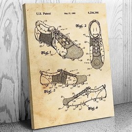 Soccer Shoe Patent Canvas Print (13x19) Sports Art, Gym Decor, Gifts For Men, Soccer Decor, Gift For Coach, Soccer Player Gifts, Dad Gifts