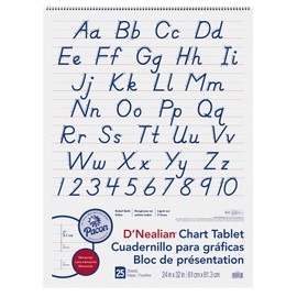 D'Nealian Chart Tablet, 24"X32", Manuscript, 25 Sheets