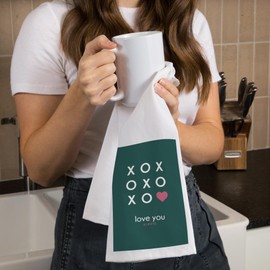 Lantern Press XOXO Design, Valentine's Day (100% Cotton Tea Towel, Decorative Hand Towel, Kitchen and Home)