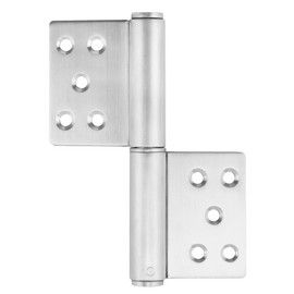 QWORK® Stainless Steel Door Hinge Heavy Duty Gate Hinges Screw-On Hinges for Wooden Doors, 360 Degree Opening Angle, 132 x 100 x 18 mm, Pack of 2