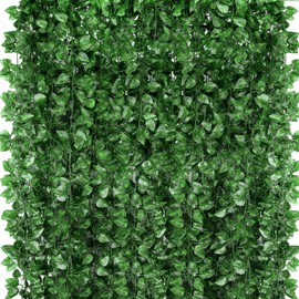 ZYIGYI 360 Feet 48 Pack Fake Greenery Hanging Garland, Ivy Leaf Plants, Vine Leaves, Fake Flowers Foliage for Bedroom Garden Wall Decor