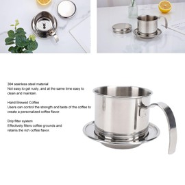Vietnamese Coffee Maker Coffee Filter, Stainless Steel Vietnamese Coffee Drip Filter Maker, Vietnamese Coffee Filter for Ground Coffee for Home Kitchen Office Outdoor