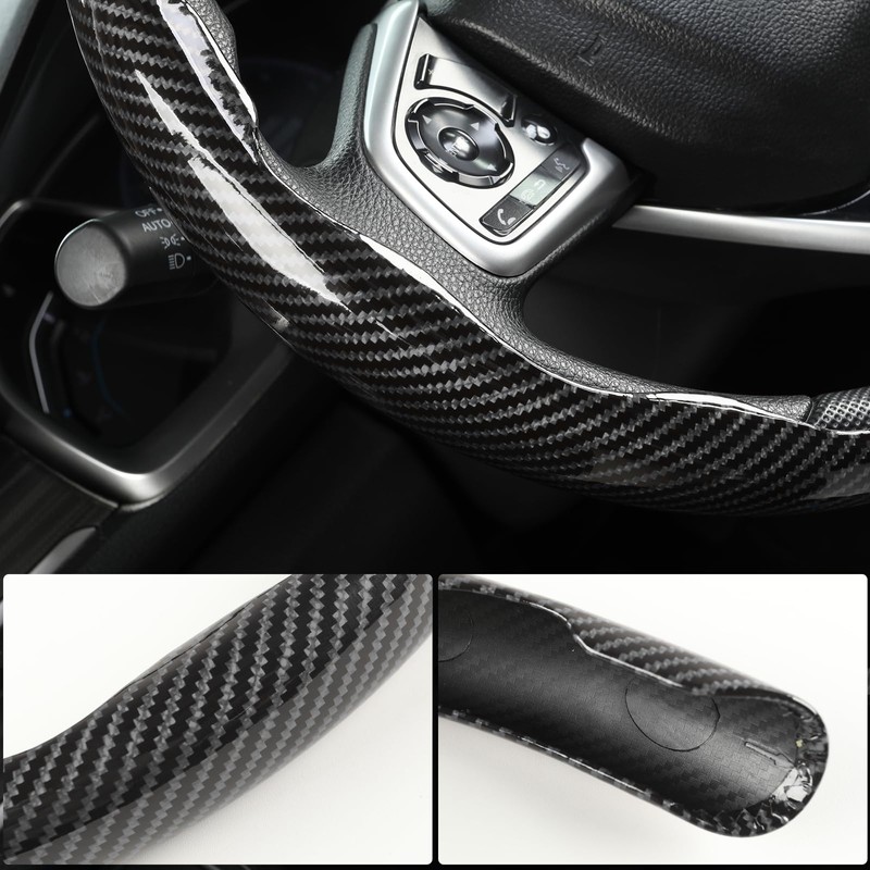 GIANT PANDA Carbon Fibre Pattern 3 Piece Steering Wheel Cover