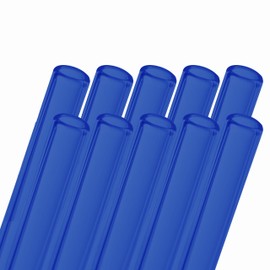 Glass Blowing Tubes, 10pcs 4inch Long Blue OD 12mm ID 8mm 2mm Wall Thickness Borocilicate Glass Tubes for Cut Art DIY