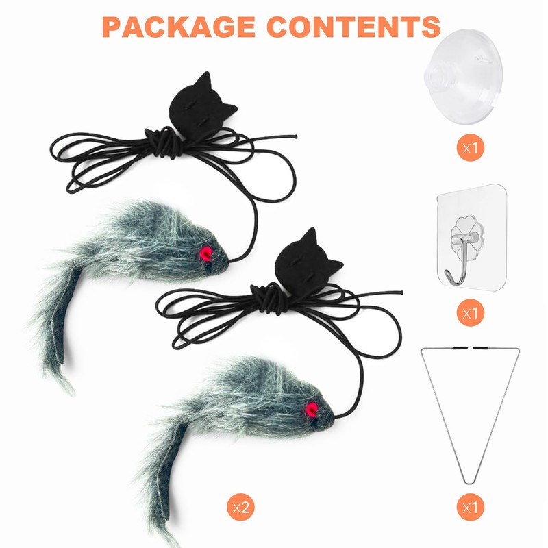 FYNIGO 2 Pcs Self Play Hanging Door Cat Mouse Toys