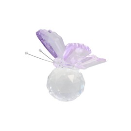 GUEDKIKL Crystal Flying Butterfly with Crystal Ball Base Figurine, Glass Animal Collectible Figurines, Miniature Souvenir Gifts Home Wedding Decoration