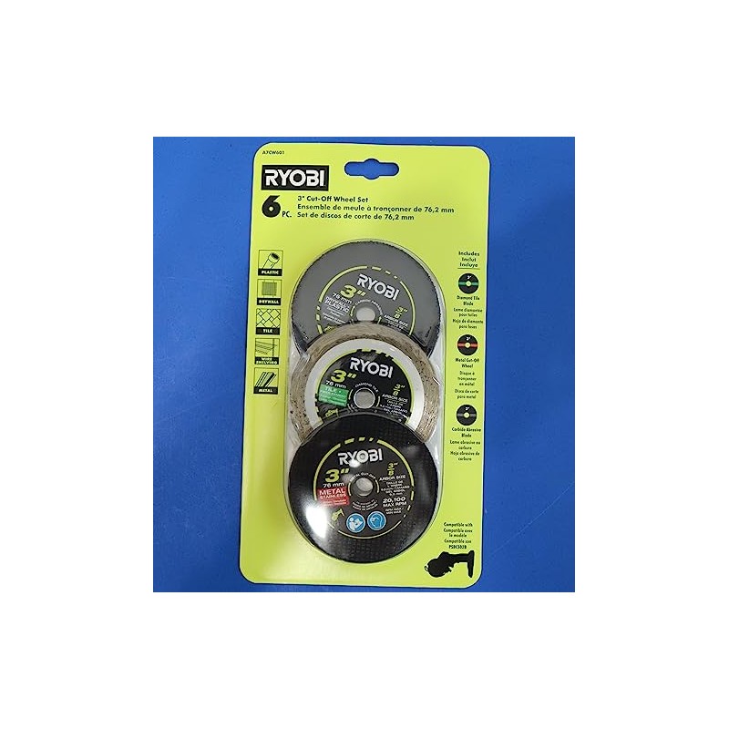 Ryobi 3 in. Carbide Cut Off Wheel Set (6-Piece)