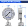 MEASUREMAN 0-30 PSI Sanitary Pressure Gauge - Liquid Filled Stainless