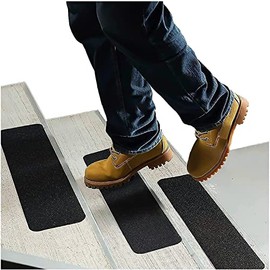 Grip Tape 6” x 24” (10-Pack) - Stair Treads for Stairs, Anti Slip Tape for Indoor and Outdoor, Non Skid Tape, Stair Treads for Wooden Steps, Concrete Stairs, etc. (Works on All Surfaces & Weather)