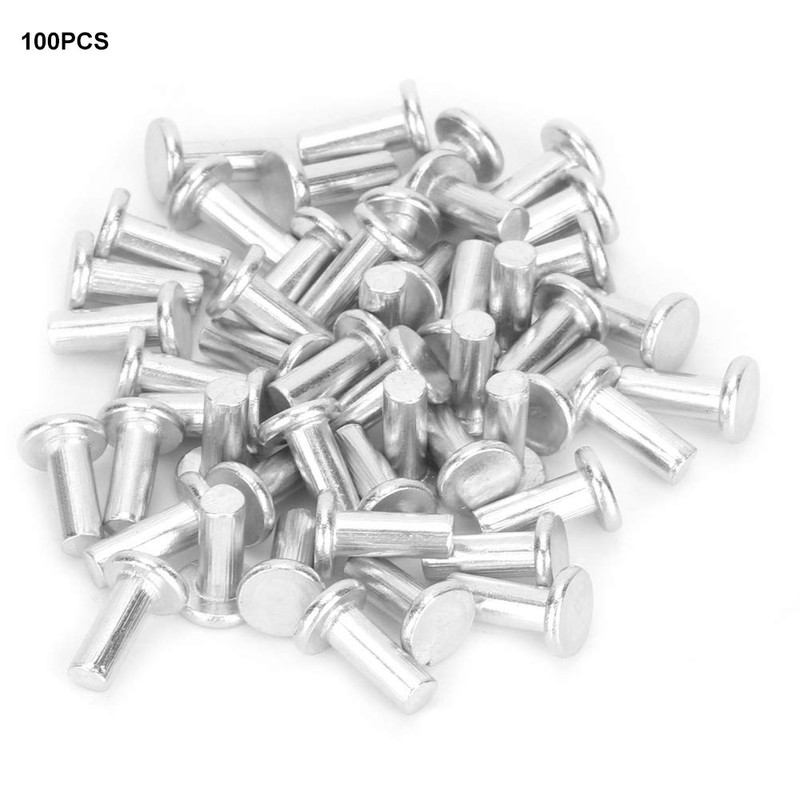 Pack of 100 Gb867 M4 Flat Head Full Rivets, Solid