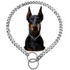 Collar de cadena de perro plano de plata, collar de
