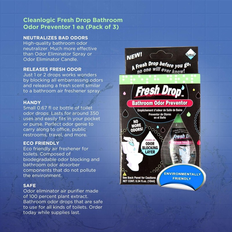Cleanlogic Fresh Drop Bathroom Odor Preventor 1 ea (Pack of