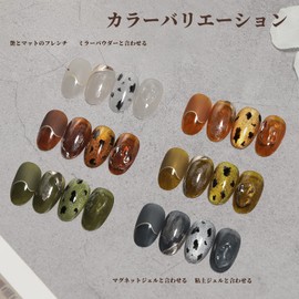 Coikaze Gel Nail Clear Color Gel, Sheer, Dull Color, Gel Nail Supplies, Gradient Nails, Tortoise Shell Nail Transparency, UV and LED Compatible, Set of 6 Colors