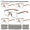 Hubeye 5 Pairs TR90 Sports Reading Glasses for Men and
