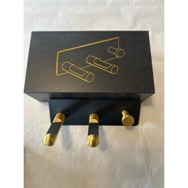 Uionsmix Hair Dryer Holder Wall Mounted Styling Tool Organizer Black With Gold