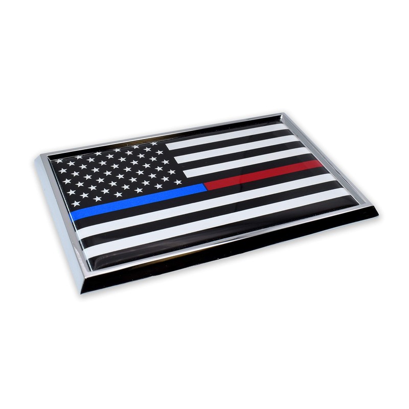 First Responders Flag Chrome Auto Emblem