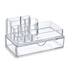 Cosmetic Organiser Set of 2 Elegant with Drawer, Transparent, 18