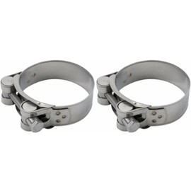 cyclingcolors 2 x Exhaust Clamp Compatible with 36-39 mm Wide 20 mm Stainless Steel A2 AISI304 Silencer Pot Attachment Exhaust Pipe Clamp Collector Connector Motorcycle Car Moped Scooter